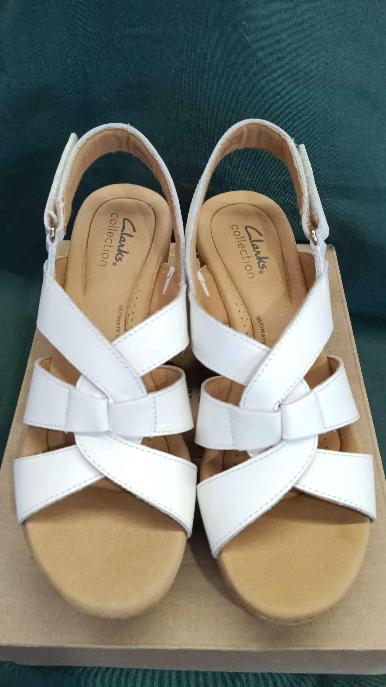 Clarks Giselle Playa Sandales en cuir blanc avec talon en liège Taille 39.5 – photo 13